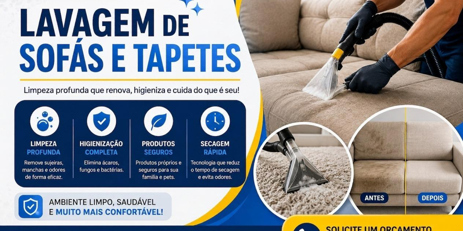 Lavagem de Sofás e Tapetes 