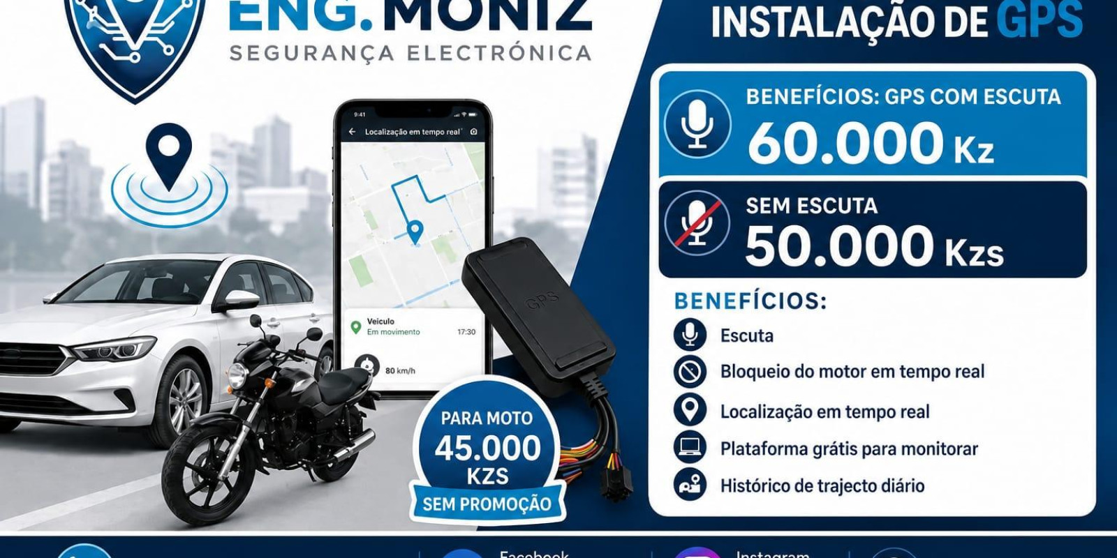 Segurança Eletrônica Auto-GPS para motos